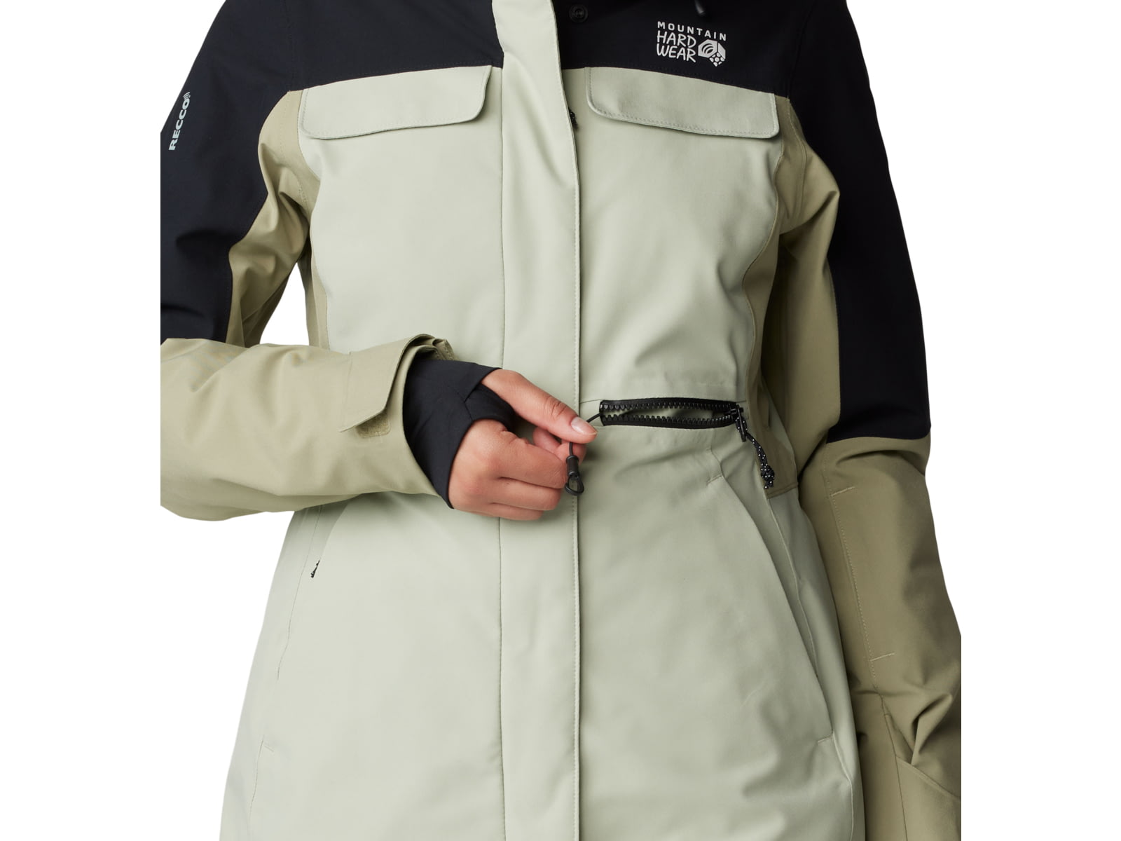 Mountain Hardwear Powder Maven Parka - Women's White Sage Mantis Green Black Small