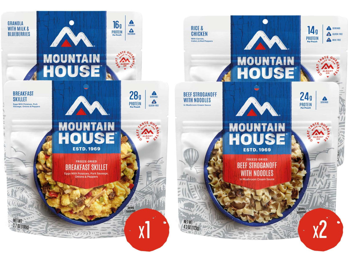 Mountain House Adventure Weekender Kit Can 6 Pouches 12 Total/Kit