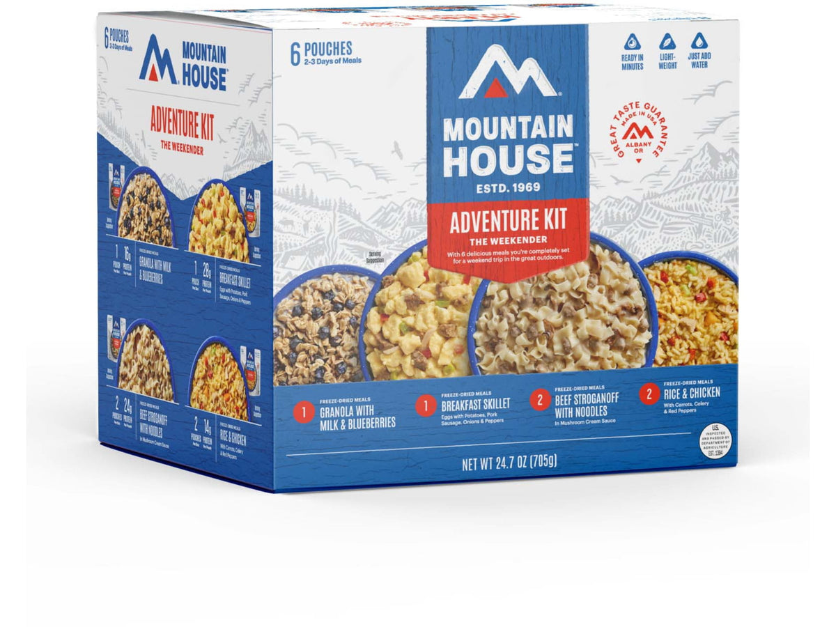 Mountain House Adventure Weekender Kit Can 6 Pouches 12 Total/Kit