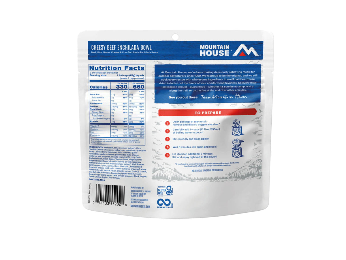Mountain House Cheesy Beef Enchilada Bowl 2 servings