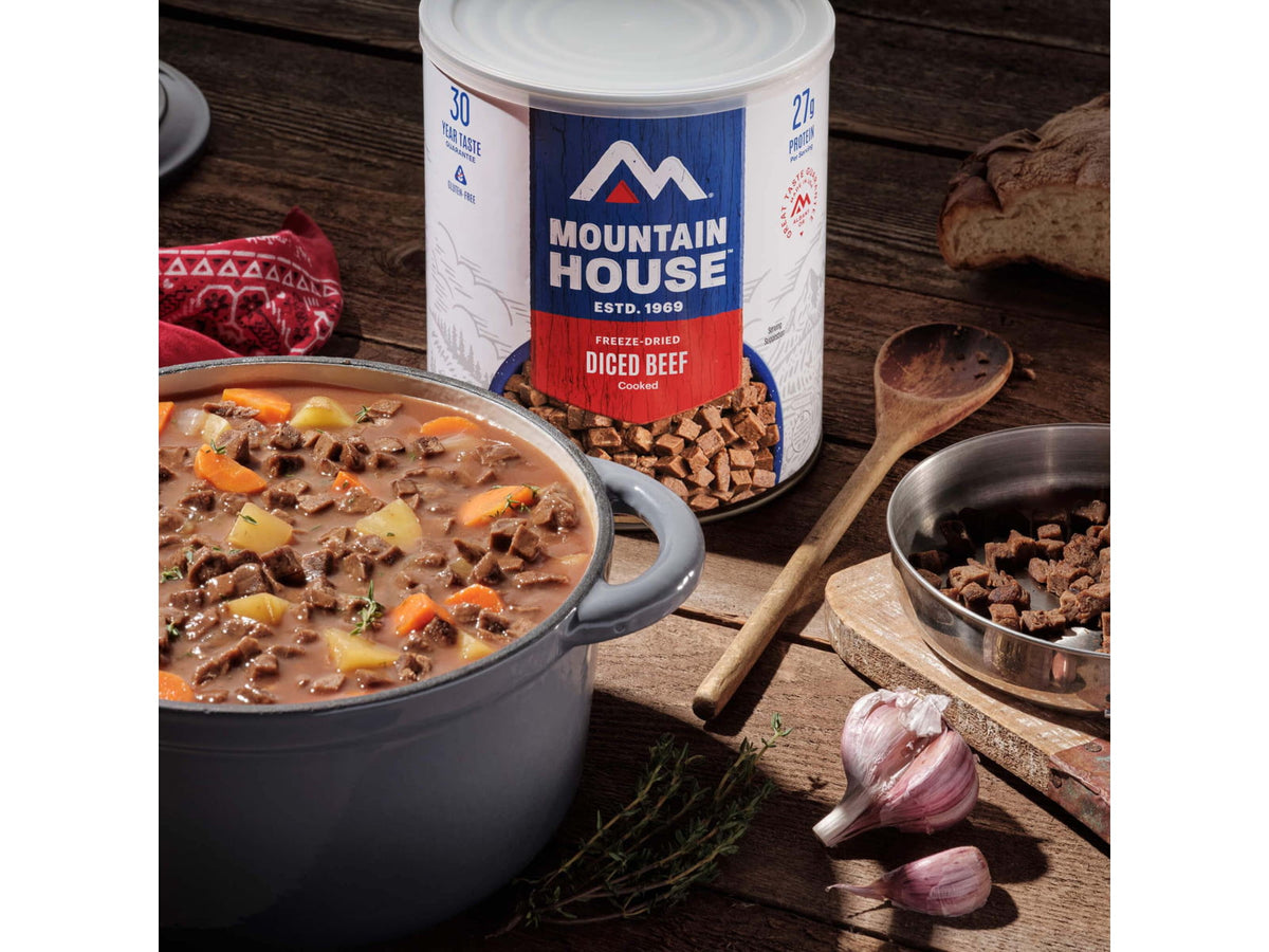 Mountain House Diced Beef can