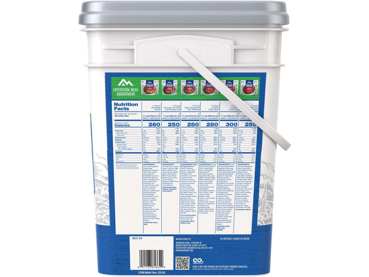 Mountain House Expedition Bucket Can 15 30 Total/Bucket