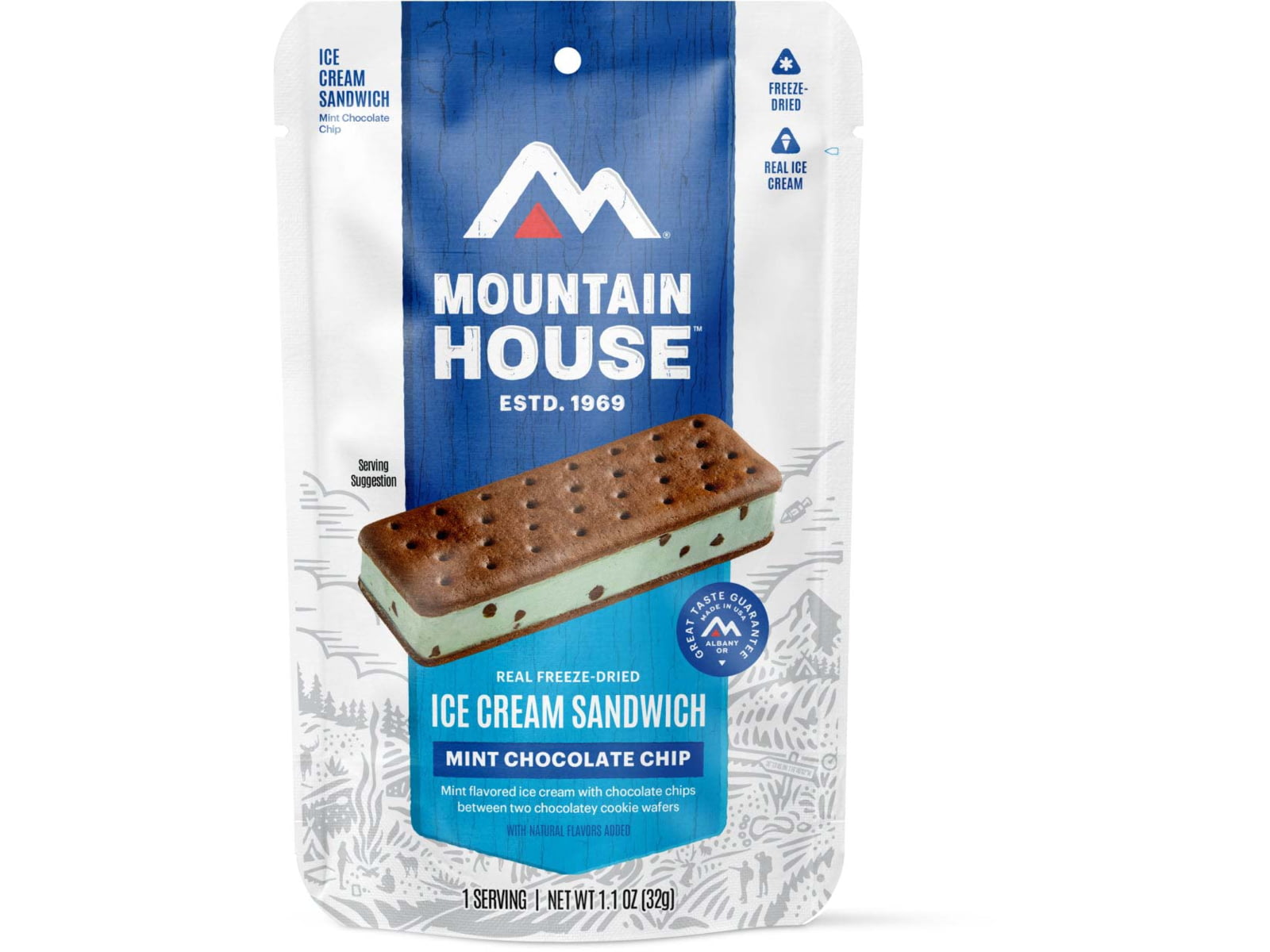Mountain House Mint Chocolate Chip Ice Cream Sandwich Pouch 1