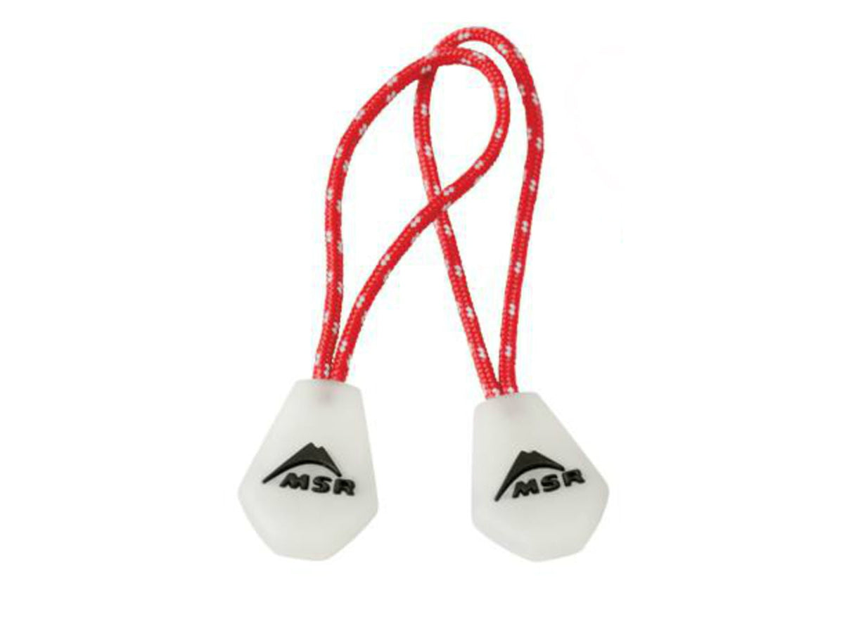 MSR Night Glow Zipper Pulls Red/White 5833