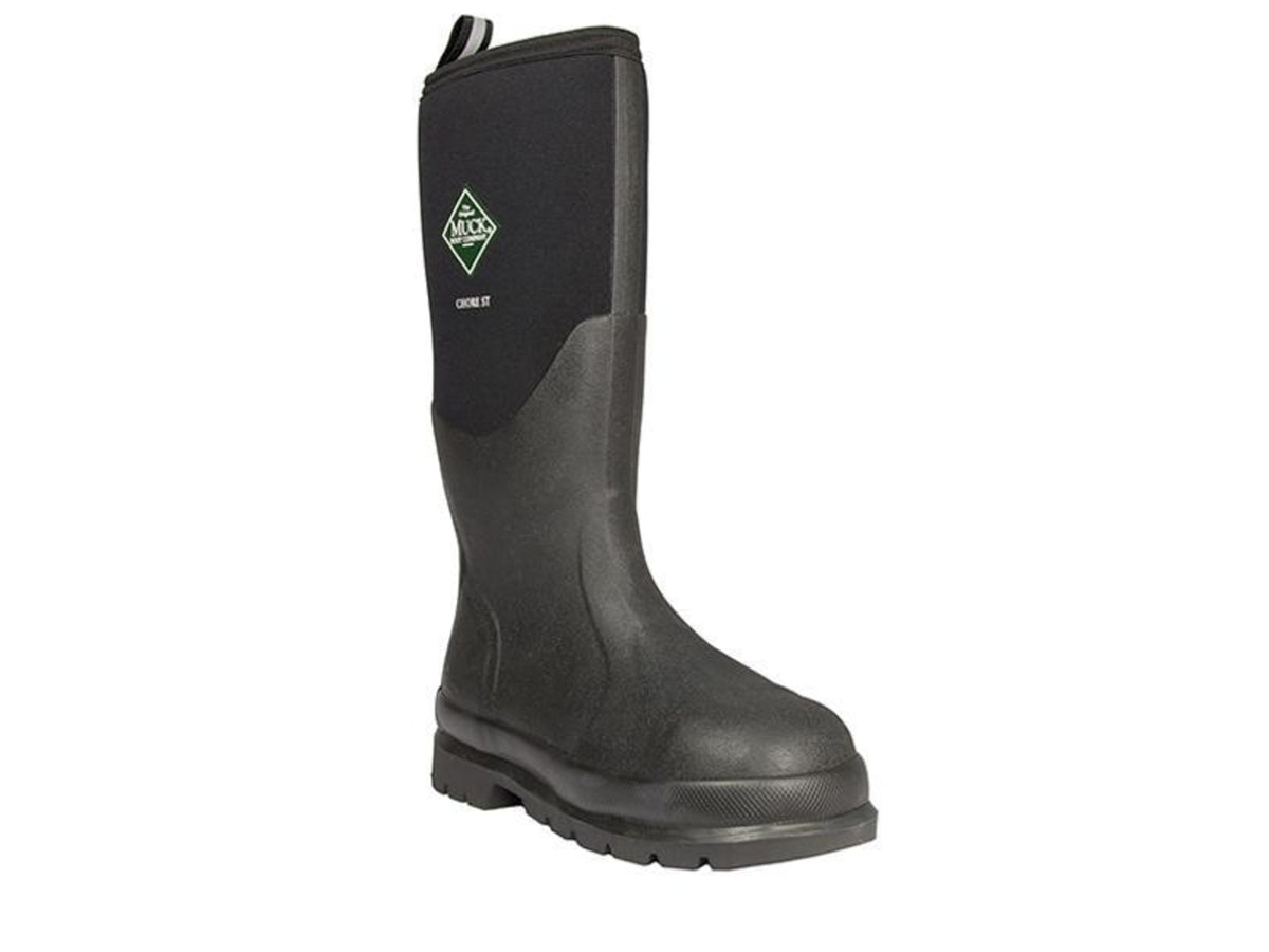 Muck Boots Chore Classic Tall Steel Toe Rubber Work Boots - Men's Black