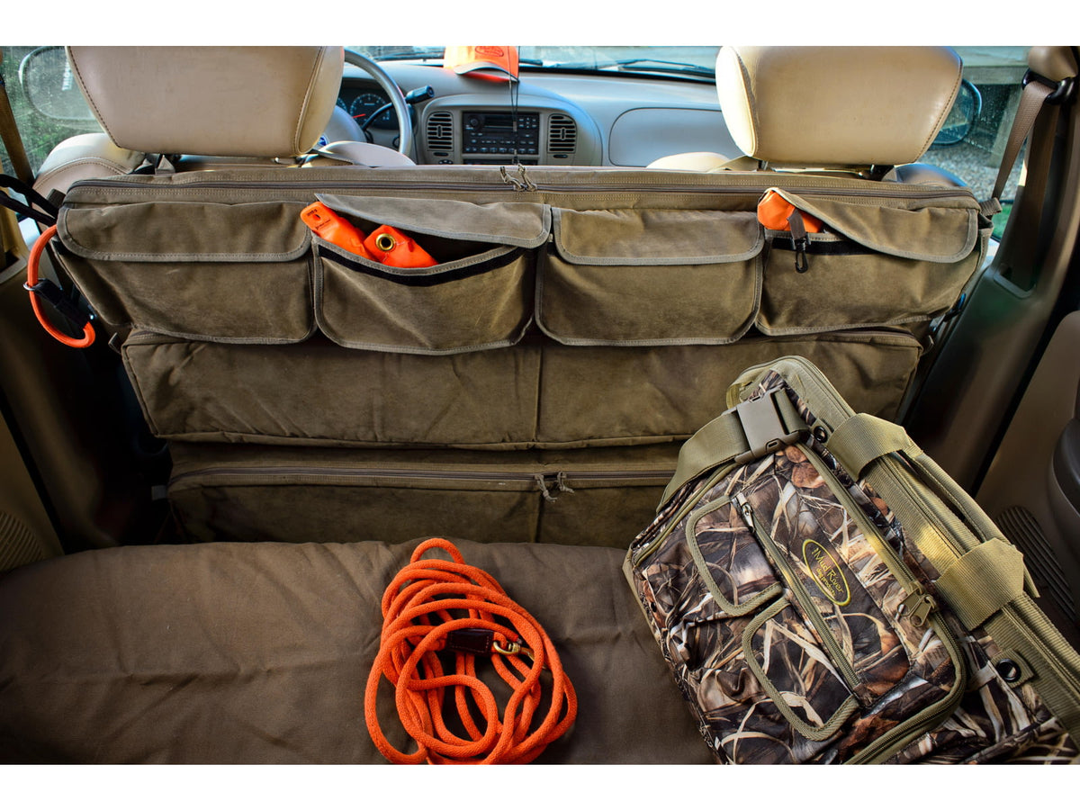 Mud River Truck Seat Organizer w/Velcro Pockets 49x27in Taupe