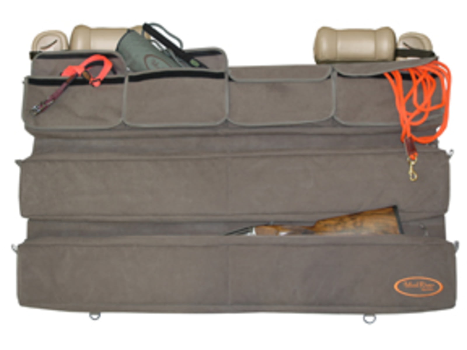 Mud River Truck Seat Organizer w/Velcro Pockets 49x27in Taupe