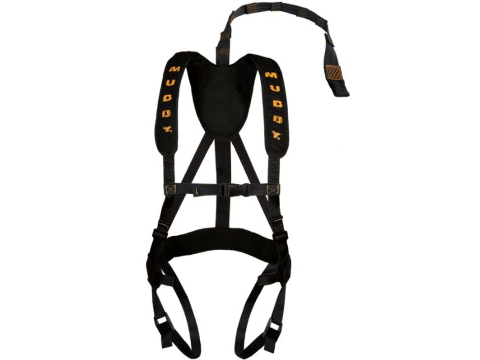 Muddy Diamondback Harness includes Lineman's Belt Tree Strap Suspension Releif Strap Caribiner Black/Orange MSH300