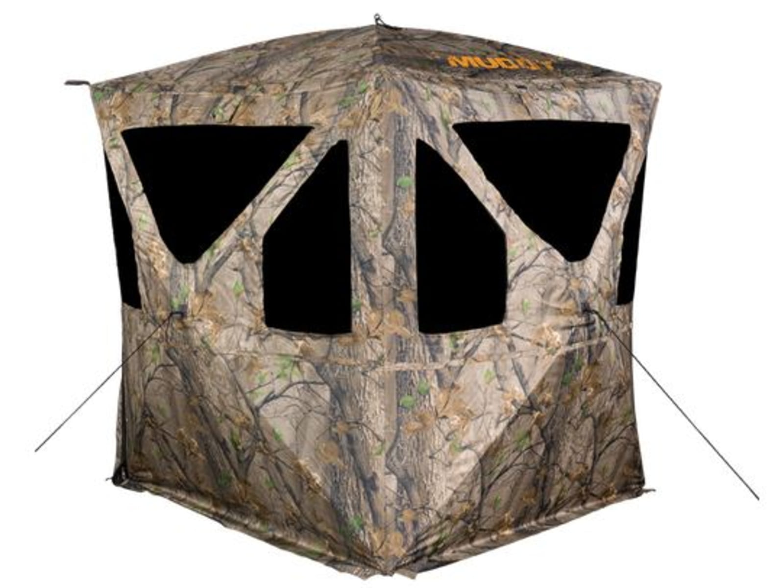 Muddy Ravage Ground Blind includes 9-steel stakes Standard Carry Bag with Backpack Straps 4 Tie-Down Ropes Camo MGB0500