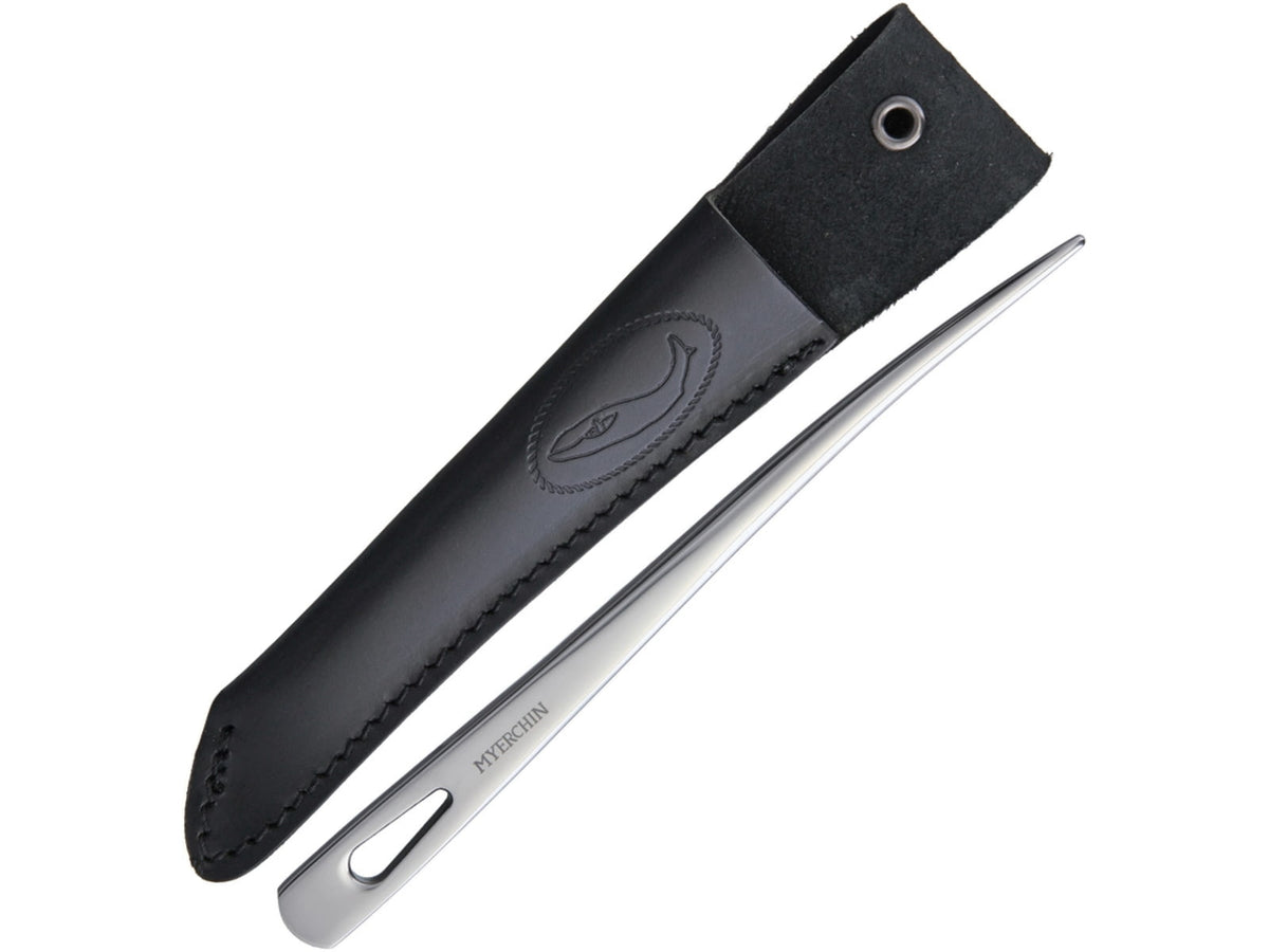 Myerchin Marlin Spike w/Sheath 7in Overall One-Piece Construction Black Leather Belt Sheath SS Construction A009