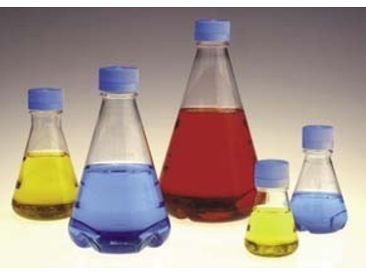 Nalge Nunc Disposable Erlenmeyer Flasks with Vented Closure PETG Sterile NALGENE 4115-0250 Plain Bottom Flasks