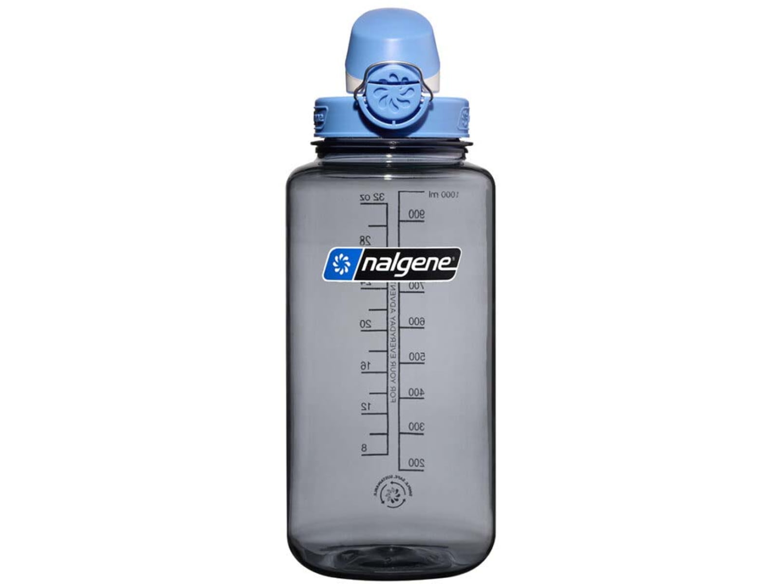 Nalgene Wide Mouth On The Fly Sustain Water Bottle Gray with Seaport Cap 32oz 1791-2005