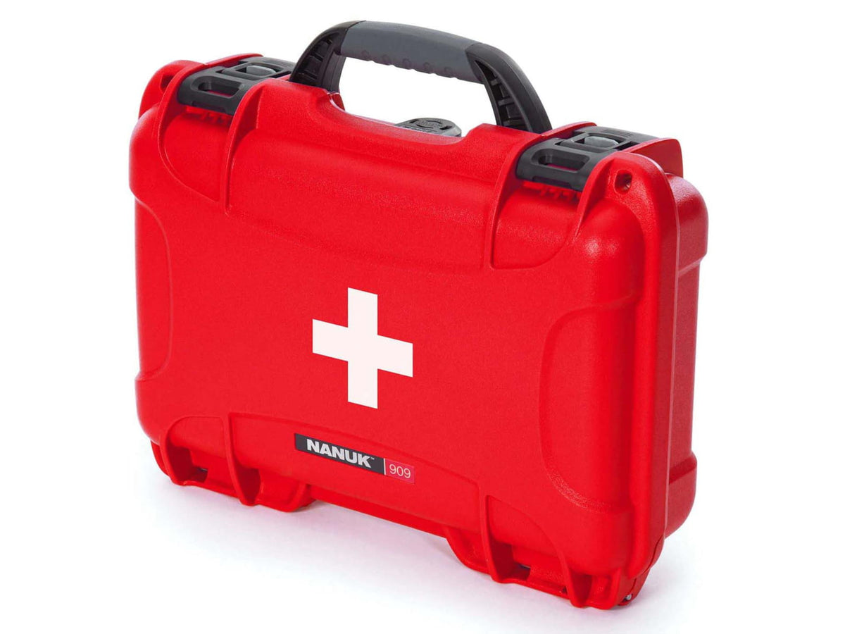 Nanuk 909 Empty First Aid Logo Case Red Small