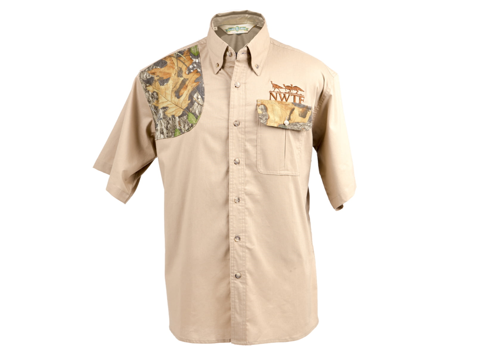 National Wild Turkey Federation 126 Short Sleeve Hunting Shirt - Mens Khaki/Mossy Oak Obsession M