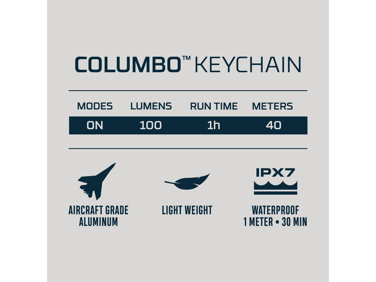 Nebo Columbo Keychain LED Flashlight AAA White 100 Lumens Black