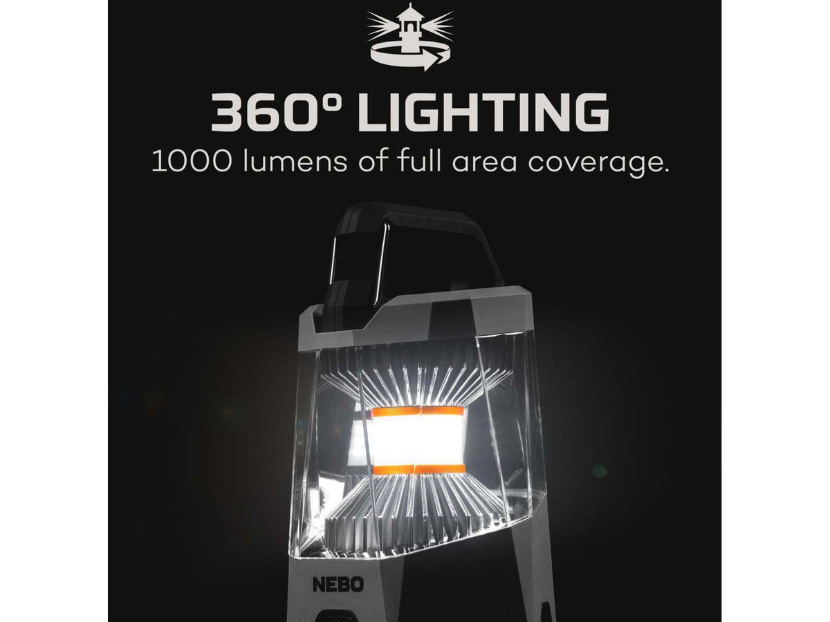 Nebo Galileo Powerful Lantern and Power Bank 1000 Lumens Gray NEB-LTN-0004