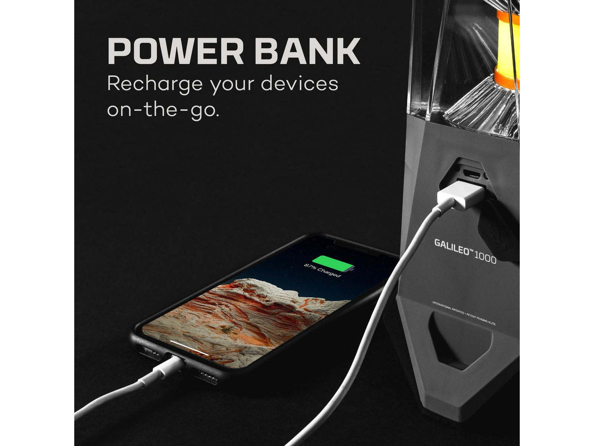 Nebo Galileo Powerful Lantern and Power Bank 1000 Lumens Gray NEB-LTN-0004
