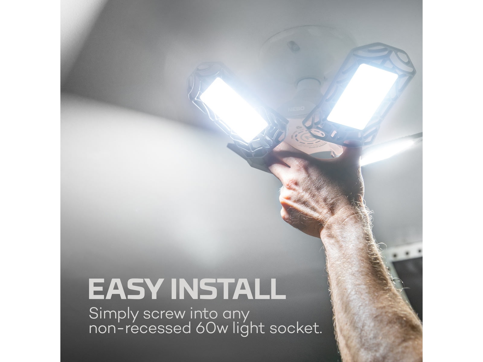 Nebo High Bright LED Light White 9000 Lumens Black