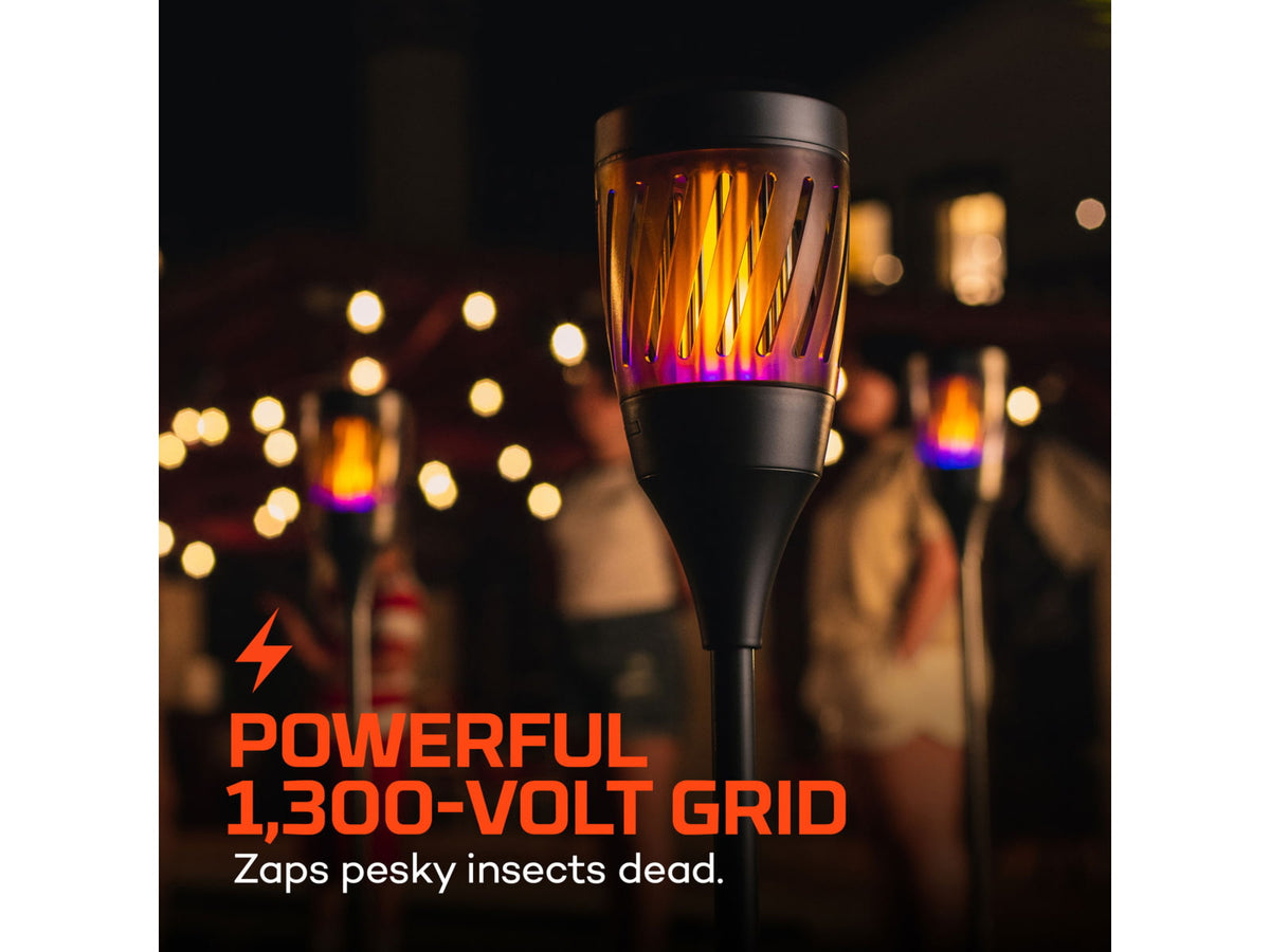 Nebo Solar Torch Zapper 1200mAh Li-ion Battery LED Lantern Black NEB-ZAP-0002