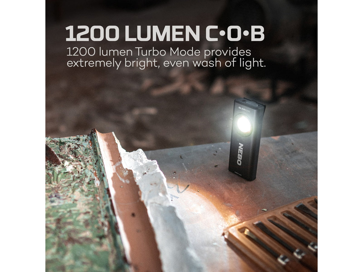 Nebo SLIM LED Flashlight Lithium Ion White/Red 1200 Lumens Black