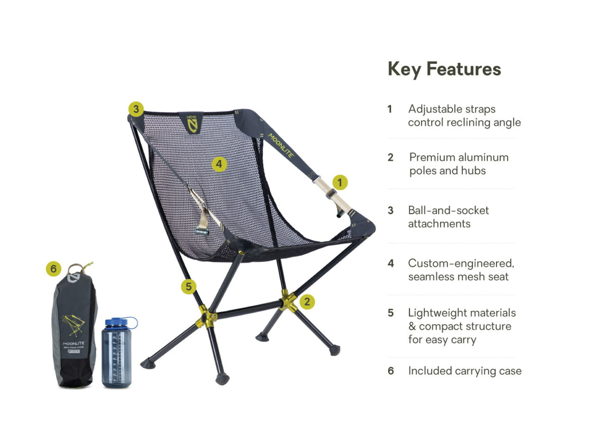 NEMO Equipment Moonlite Reclining Camp Chair Black Pearl 811666036735