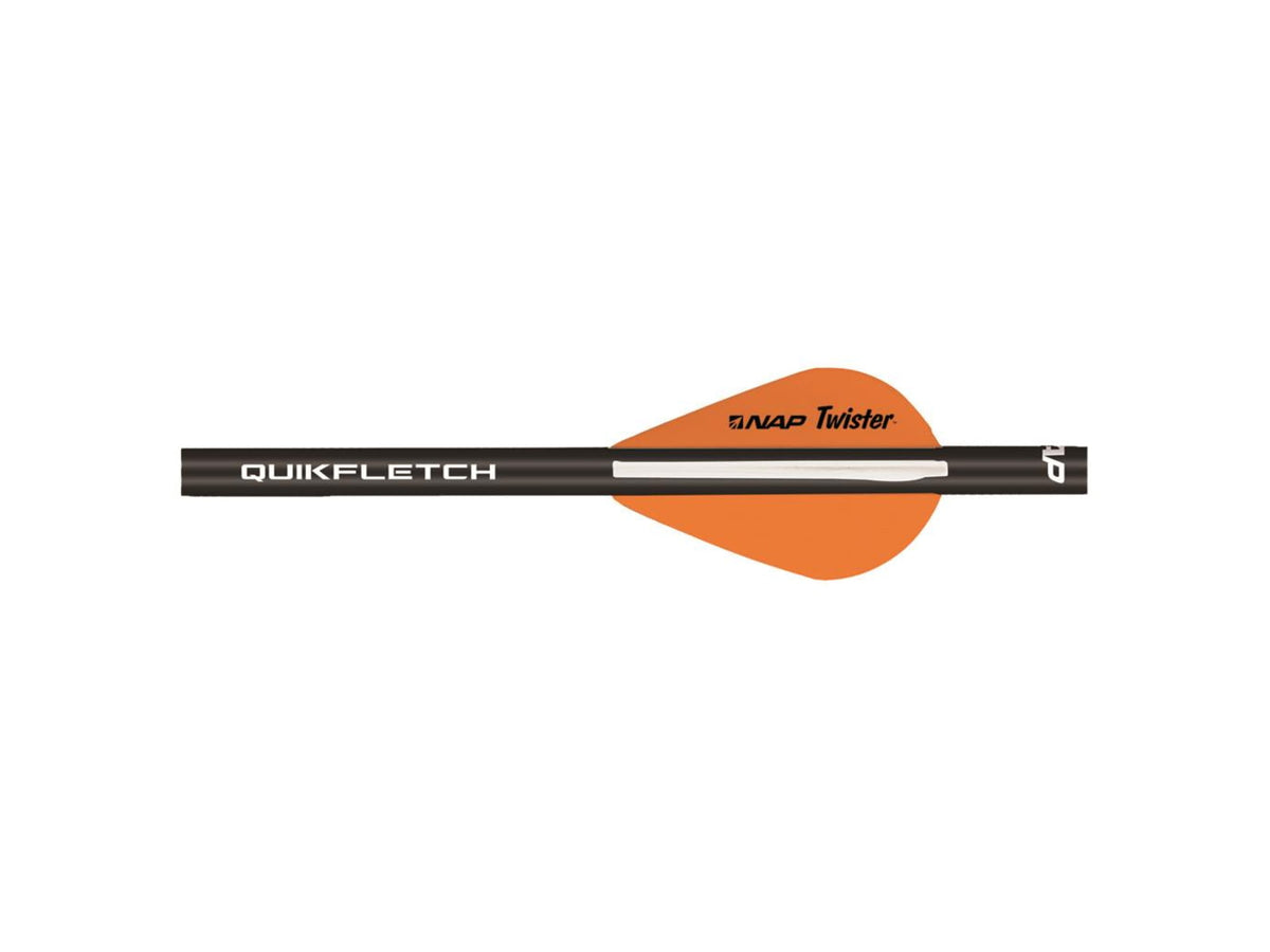 New Archery Products Quikfletch w/Twister Vanes Black Tube White/Orange 6 pk.
