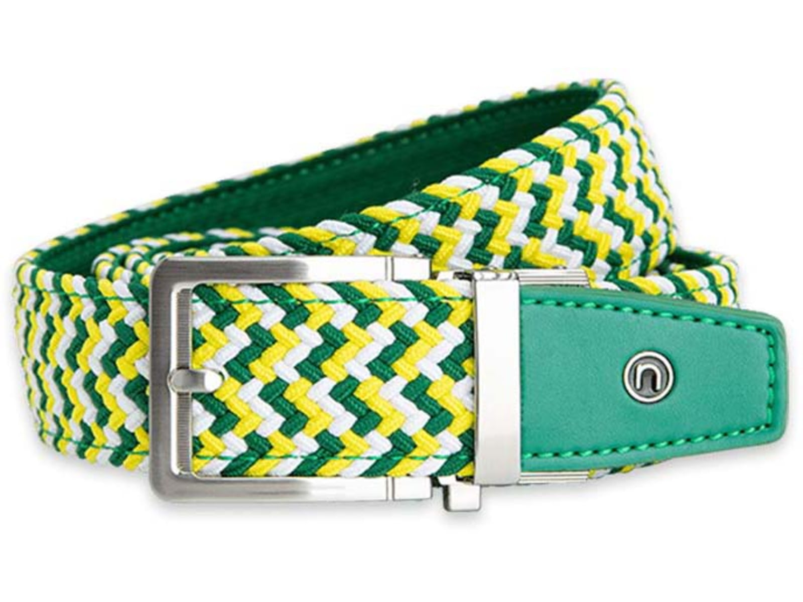 Nexbelt Braided Augusta Golf Belt Green/White/Yellow PCD9466