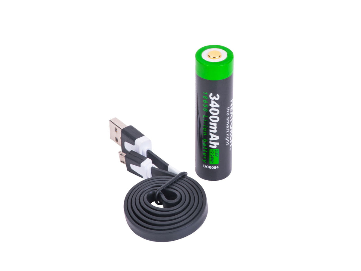 Nextorch 18650 USB-C Direct Recharge Battery Black