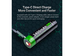 Nextorch 18650 USB-C Direct Recharge Battery Black