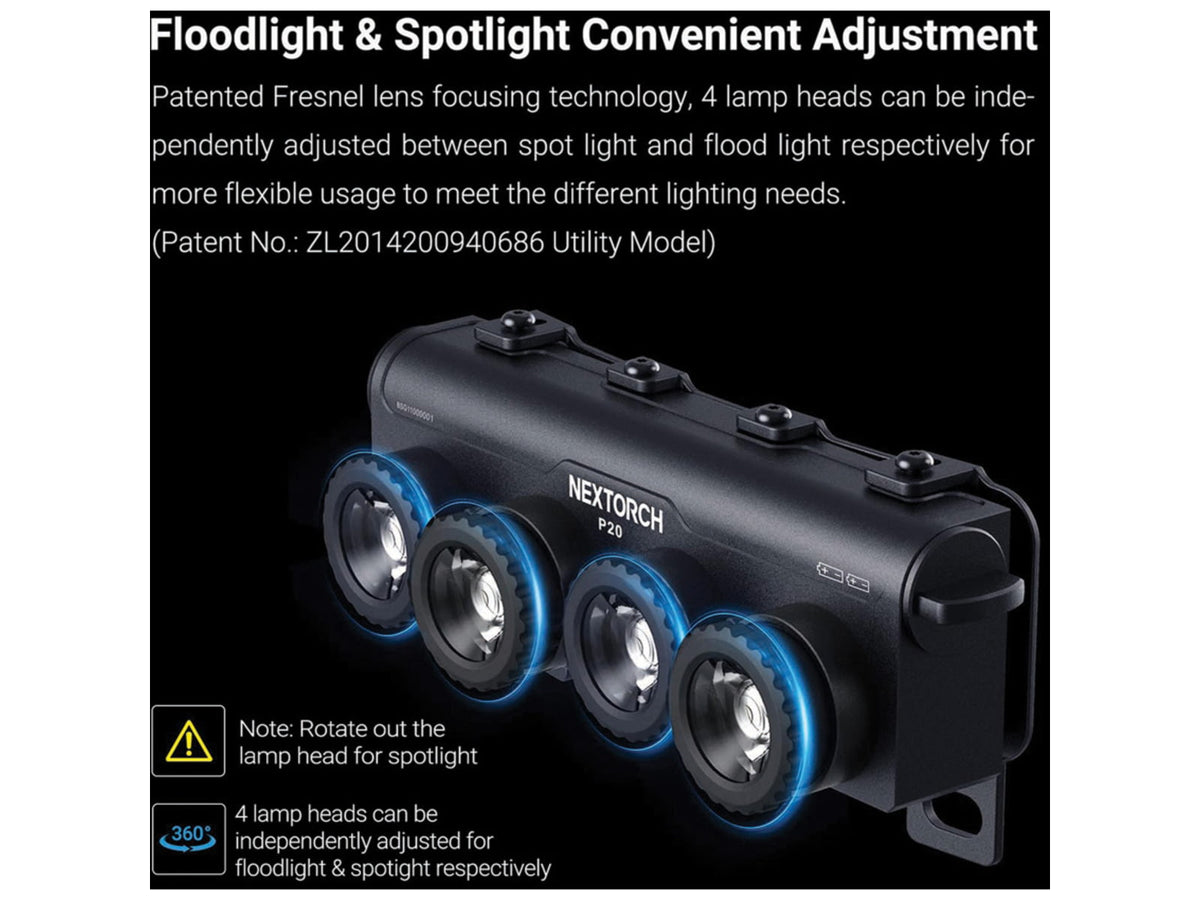 Nextorch P20 LED Riot Shield Flashlight Lithium Ion White 4000 Lumens Black