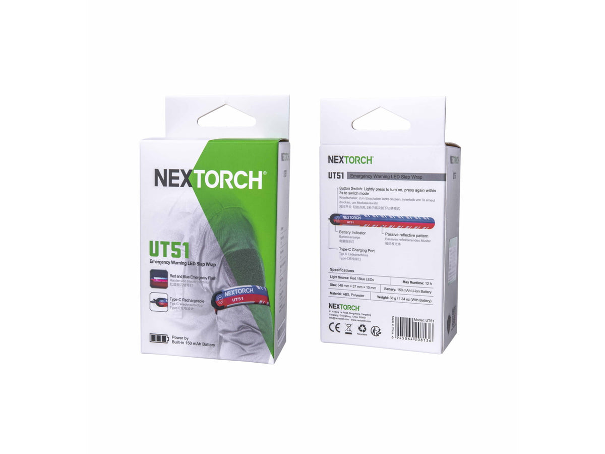 Nextorch UT51 Slap Bracelet Safety Light Red/Blue PS520152