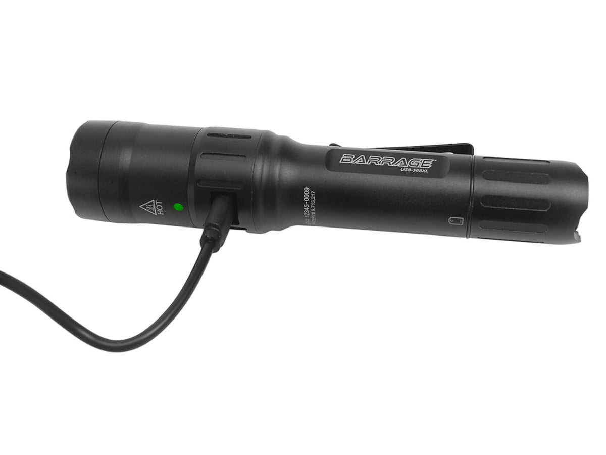 Nightstick Barrage - Usb Tactical Flashlight Black - USB-568XL