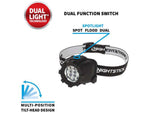 Nightstick Dual Light LED 3 AAA Headlamp30 Lumens Black NSP-4602B