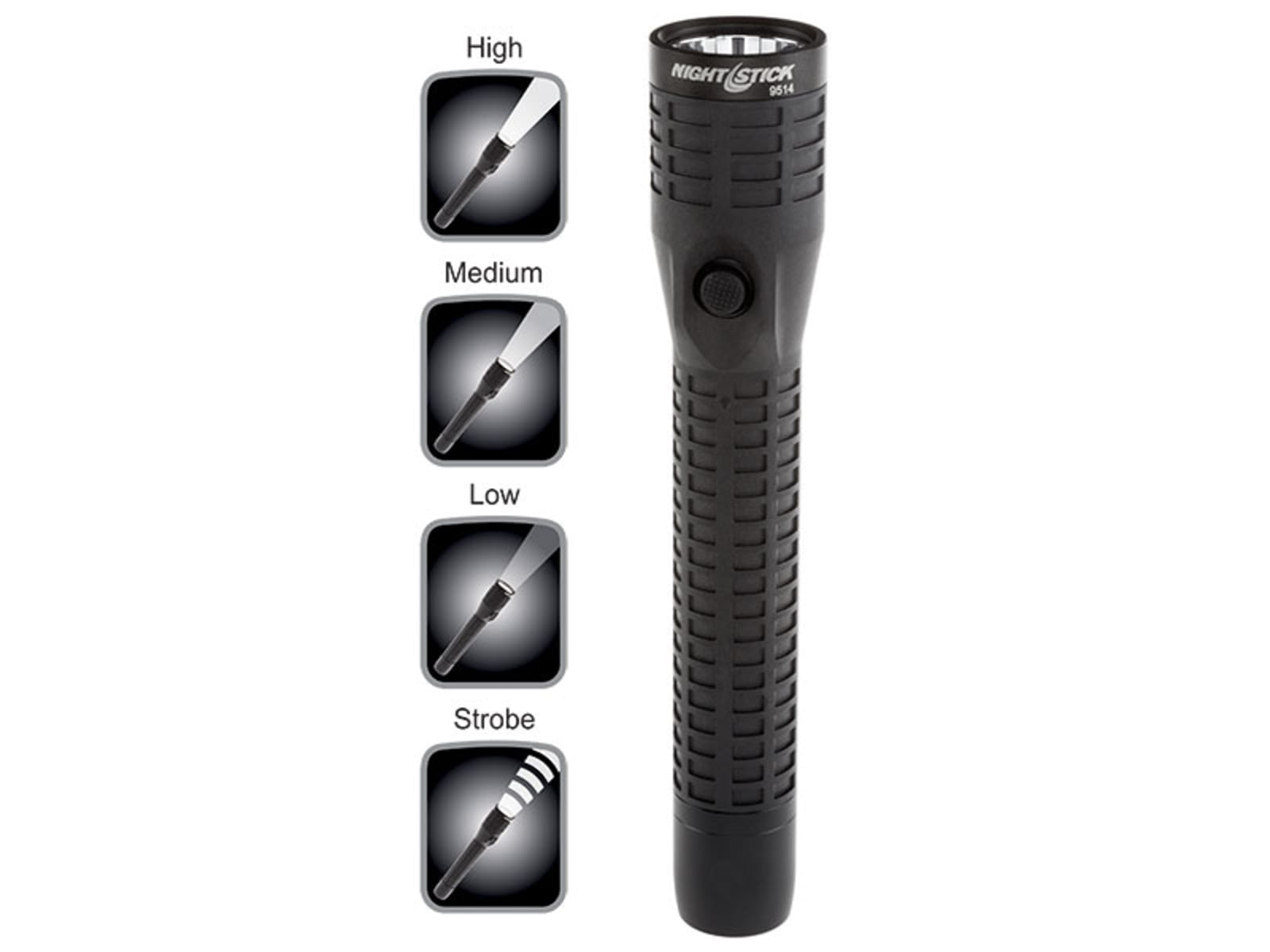Nightstick Duty Size Multi Function Polymer LED FlashlightRechargeable650 Lumens Black NSR-9514XL