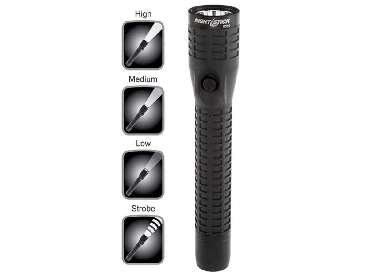 Nightstick Duty Size Multi Function Polymer LED FlashlightRechargeable650 Lumens Black NSR-9514XL