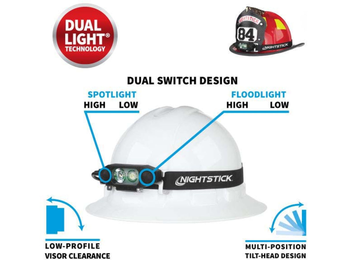 Nightstick Low-Profile Dual-Light Headlamp Black NSP-4616B