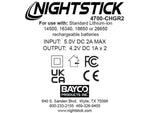 Nightstick USB Dual-battery Charger For 4700-batt - 4700-CHGR2