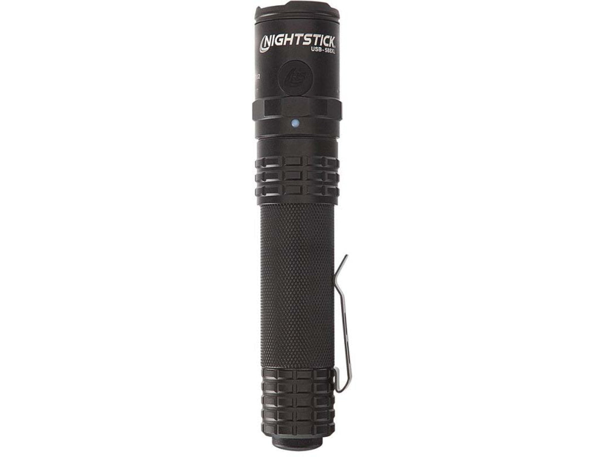 Nightstick Metal USB Dual-Light Tactical Flashlight Black USB-588XL