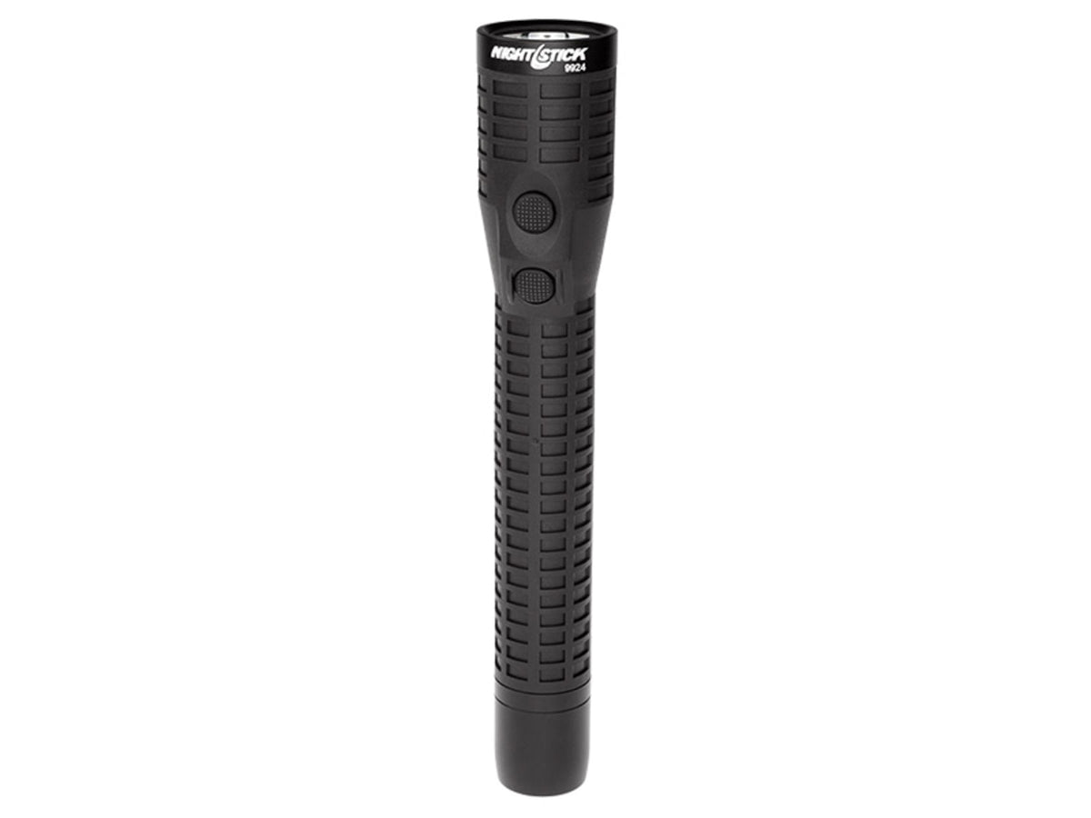 Nightstick Duty Size Dual-Light Rechargeable 650 Lumen Polymer LED Flashlight AC/DC Charger Battery Black NSR-9924XL