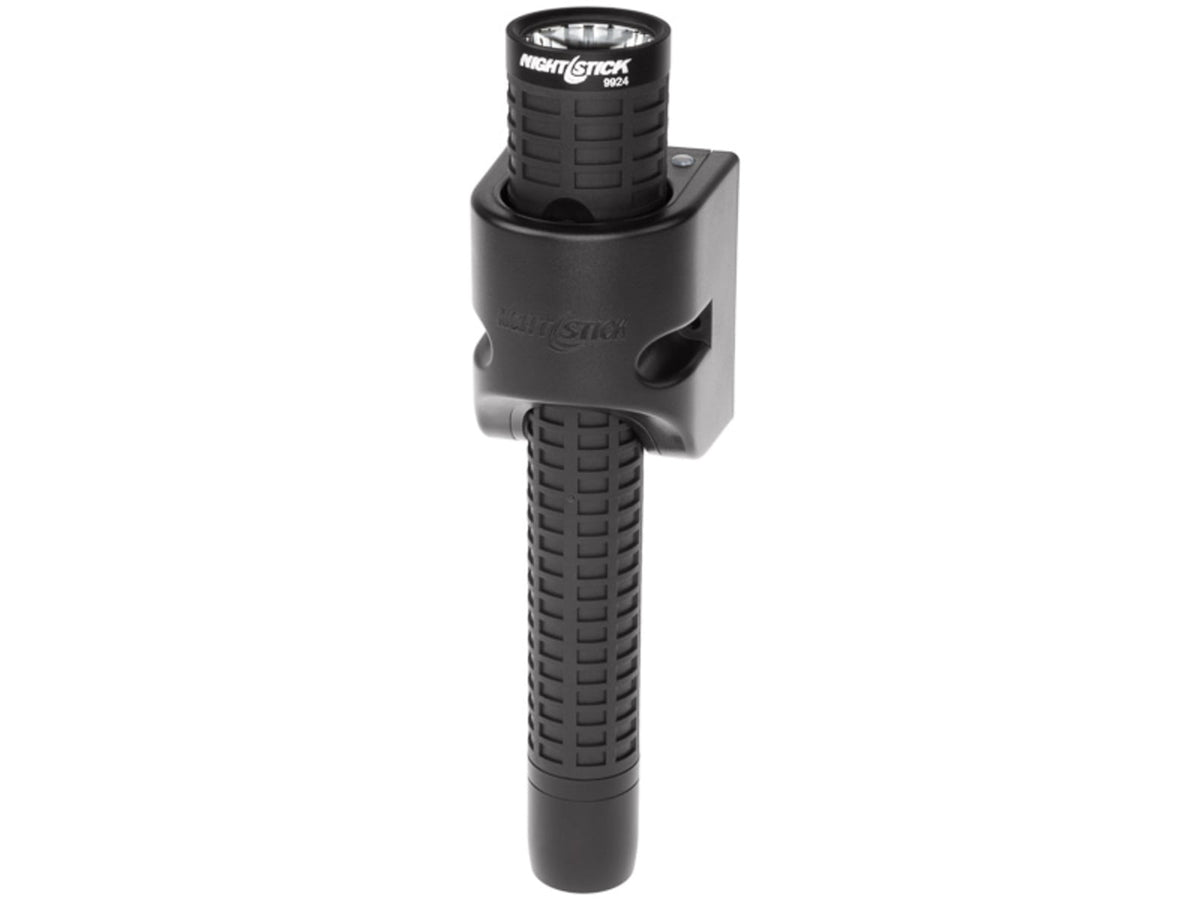 Nightstick Duty Size Dual-Light Rechargeable 650 Lumen Polymer LED Flashlight AC/DC Charger Battery Black NSR-9924XL