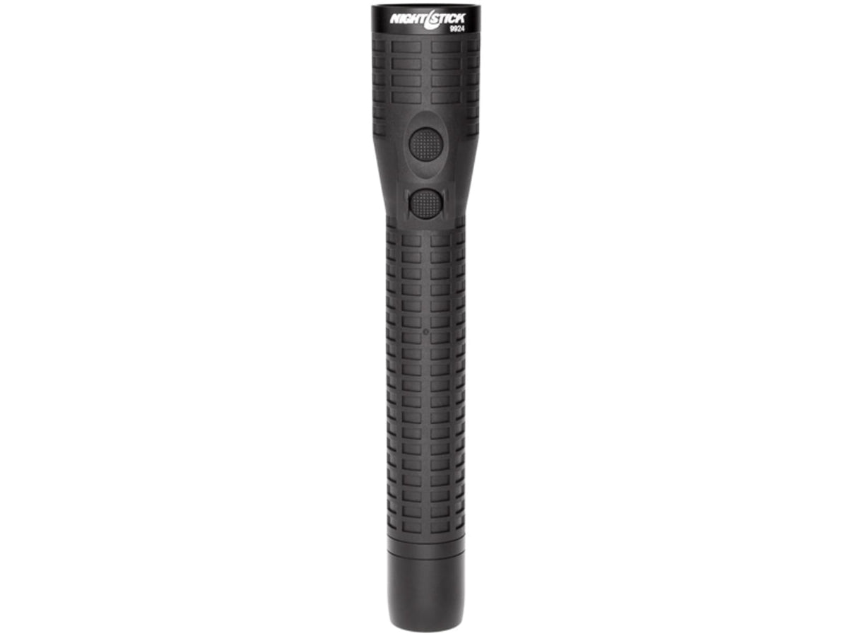 Nightstick Duty Size Dual-Light Rechargeable 650 Lumen Polymer LED Flashlight AC/DC Charger Battery Black NSR-9924XL