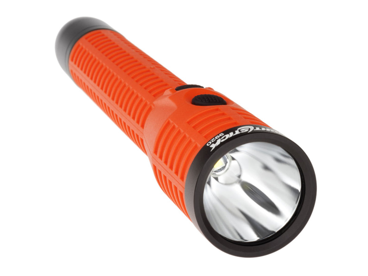 Nightstick Duty Size Dual-Light Rechargeable 650 Lumen Polymer LED Flashlight w/Tail Cap Magnet AC/DC Charger Battery Red NSR-9920XL