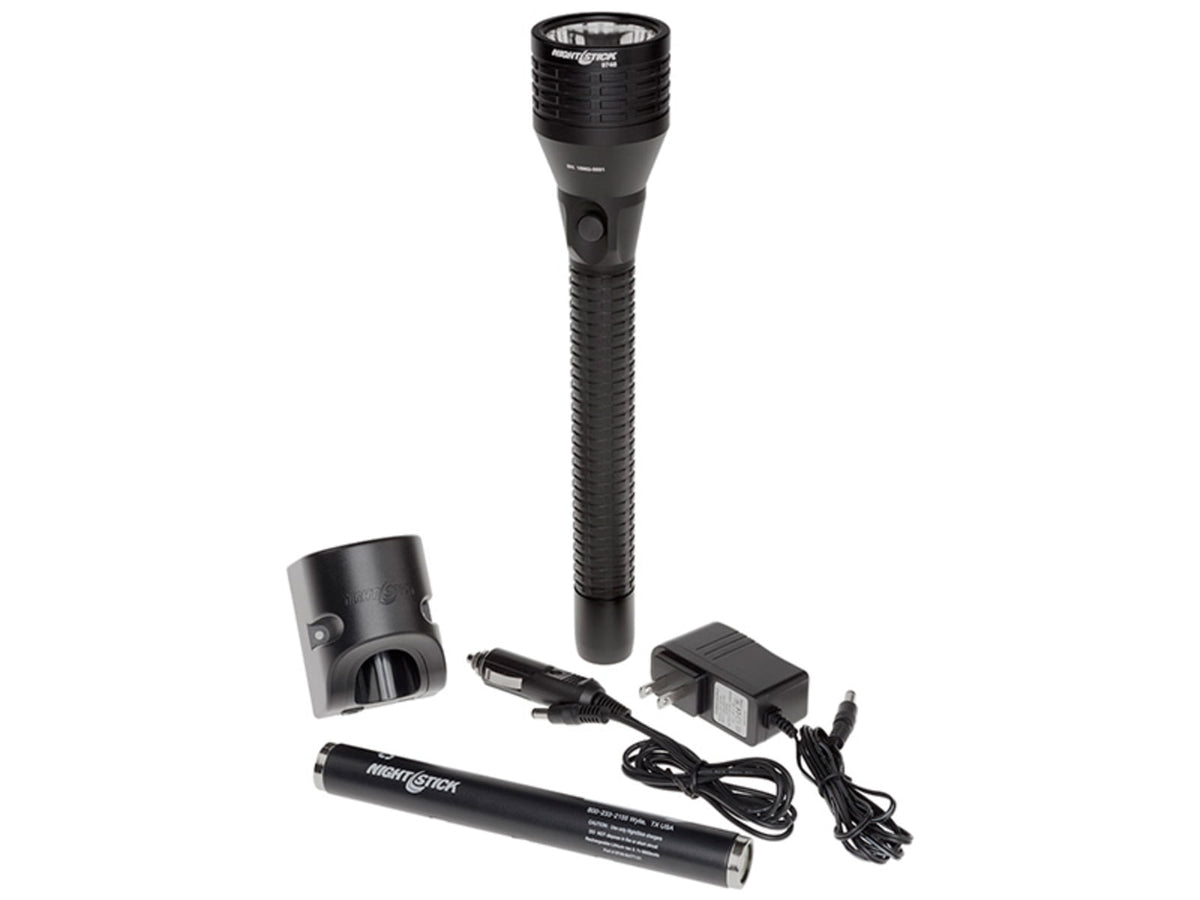 Nightstick Full Size Multi-Function LED Metal FlashlightRechargeable650 Lumens Black NSR-9746XL