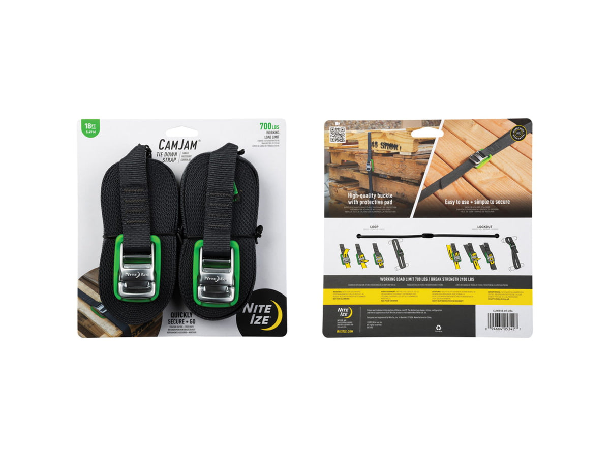 Nite Ize 5 Piece CamJam Tie Down Straps 18ft 2 Pack Shelf Tray 5 Piece TRAY-CJWR18-2R6