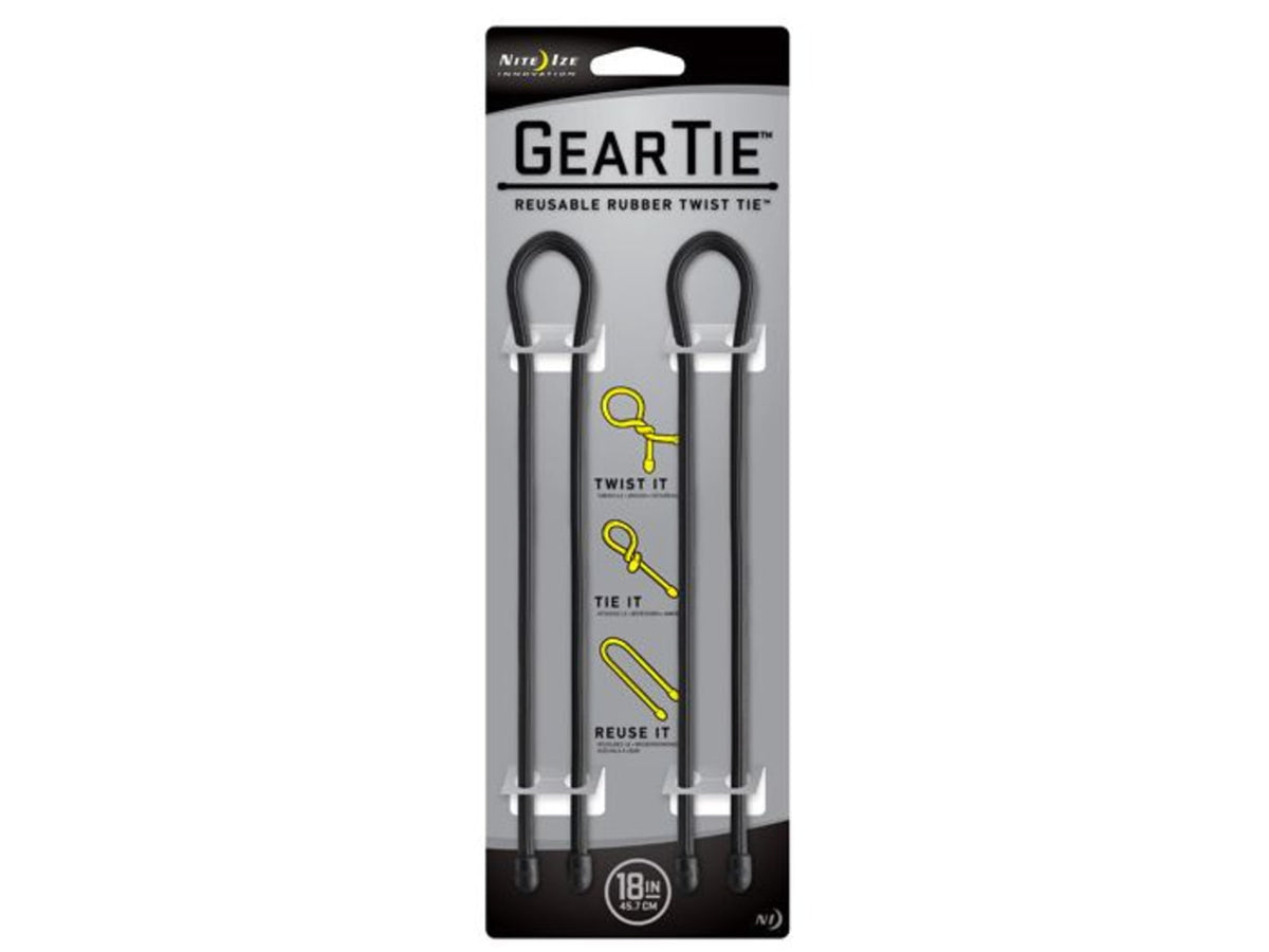 Nite Ize Gear Bendable Tie 18in. - Black 2 Pack GT18-2PK-01