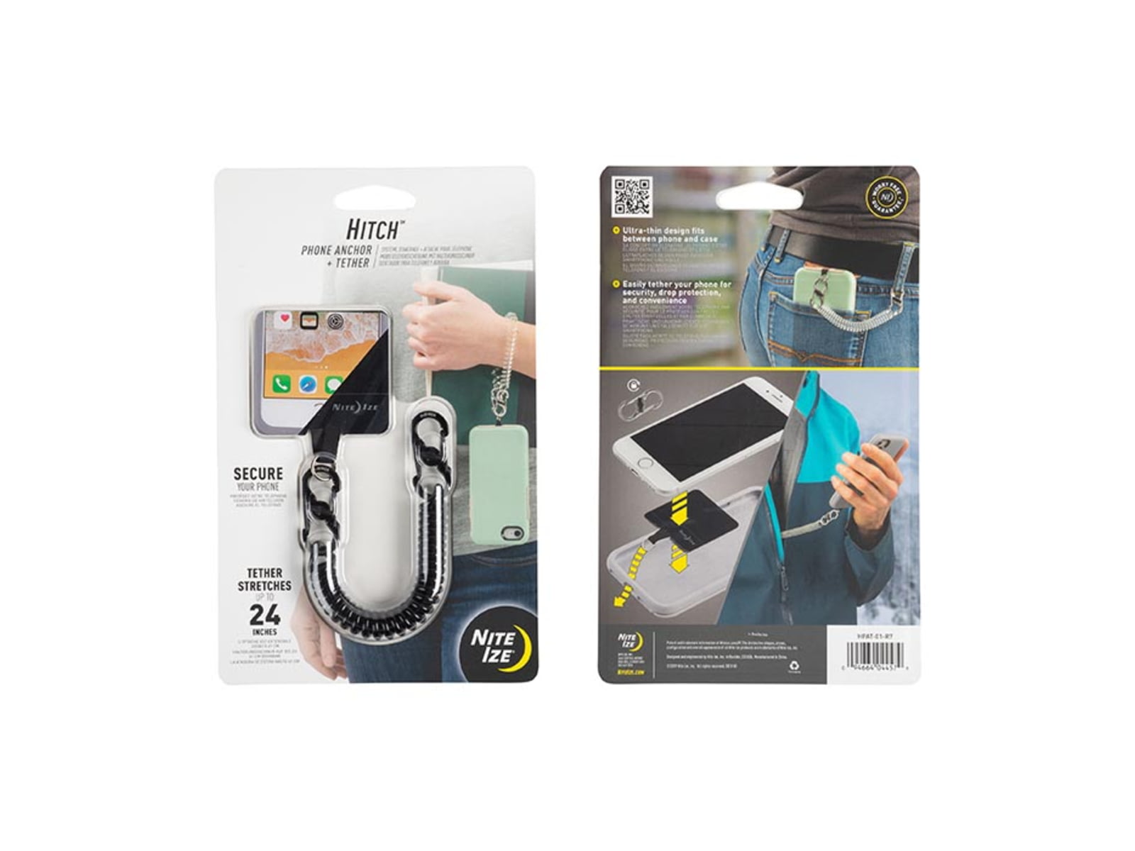 Nite Ize Hitch - Phone Anchor + Tether - Black Tether / Black Microlock - HPAT-01-R7