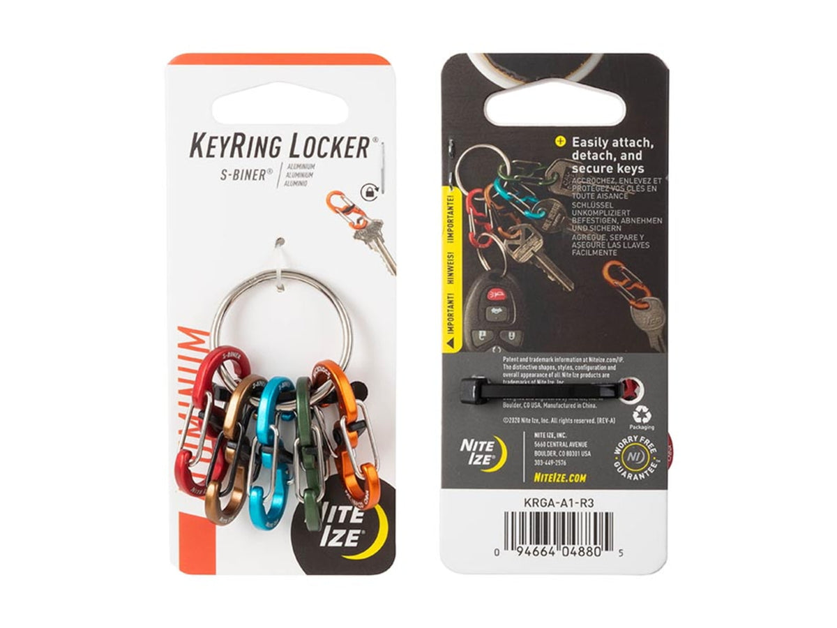 Nite Ize KeyRing Locker S-Biner Aluminum Aluminum KRGA-A1-R3