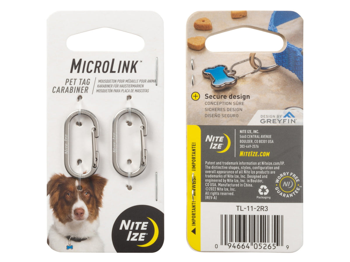Nite Ize Microlink Pet Tag Carabiner 2 Pack TL-11-2R3