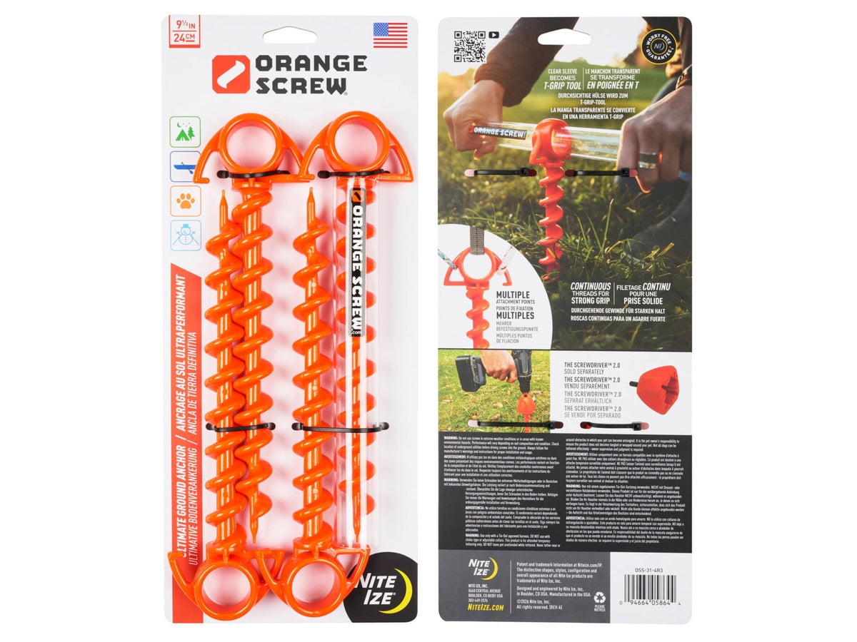 Nite Ize Small Ultimate Ground Anchor 4 Pack Orange OSS-31-4R3