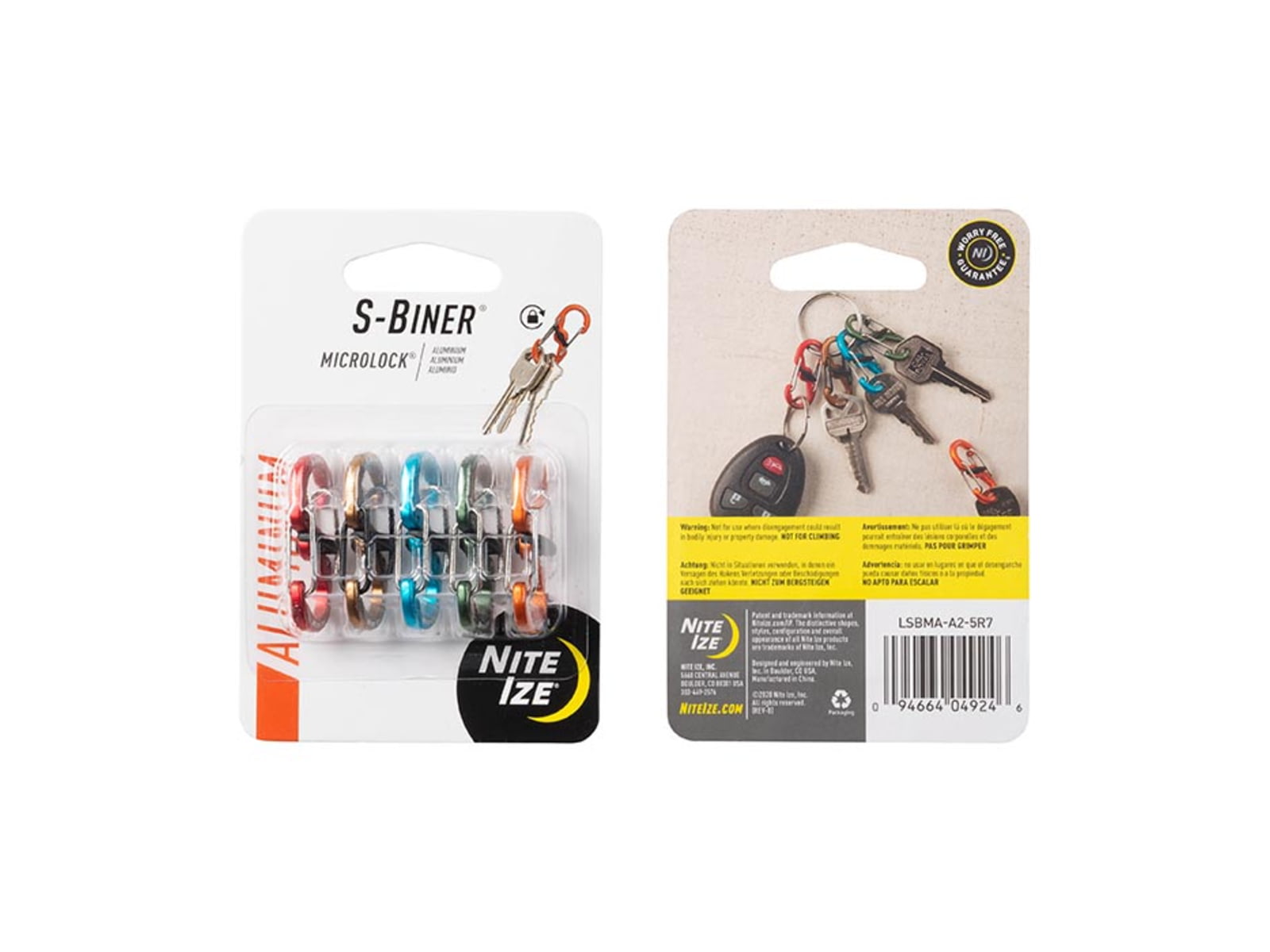 Nite Ize S-Biner MicroLock Aluminum Assorted Micro LSBMA-A2-5R7